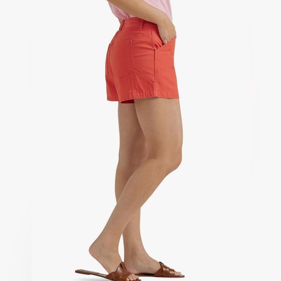 Lee Women's Poppy Red Legendary Mid Rise Carpenter Short 4” Size 18 - Picture 2 of 9